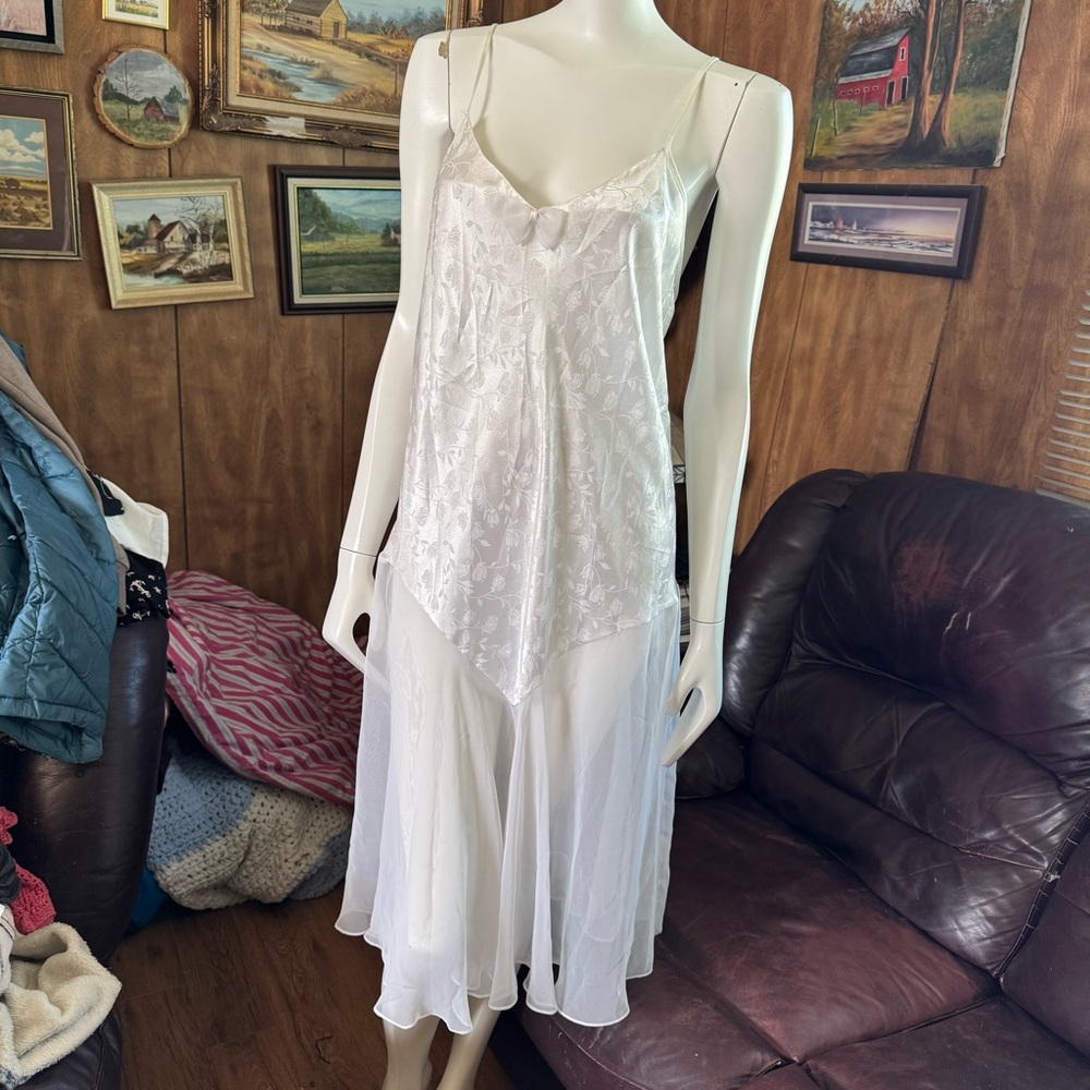 Vintage White Lace Slip Dress